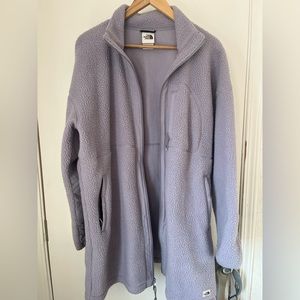 North face long line fleece jacket